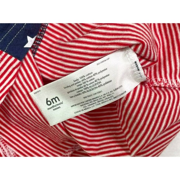 Carter’s Baby Stars and Stripes Sleeveless Romper 6m One Piece USA Patriotic - Picture 6 of 7